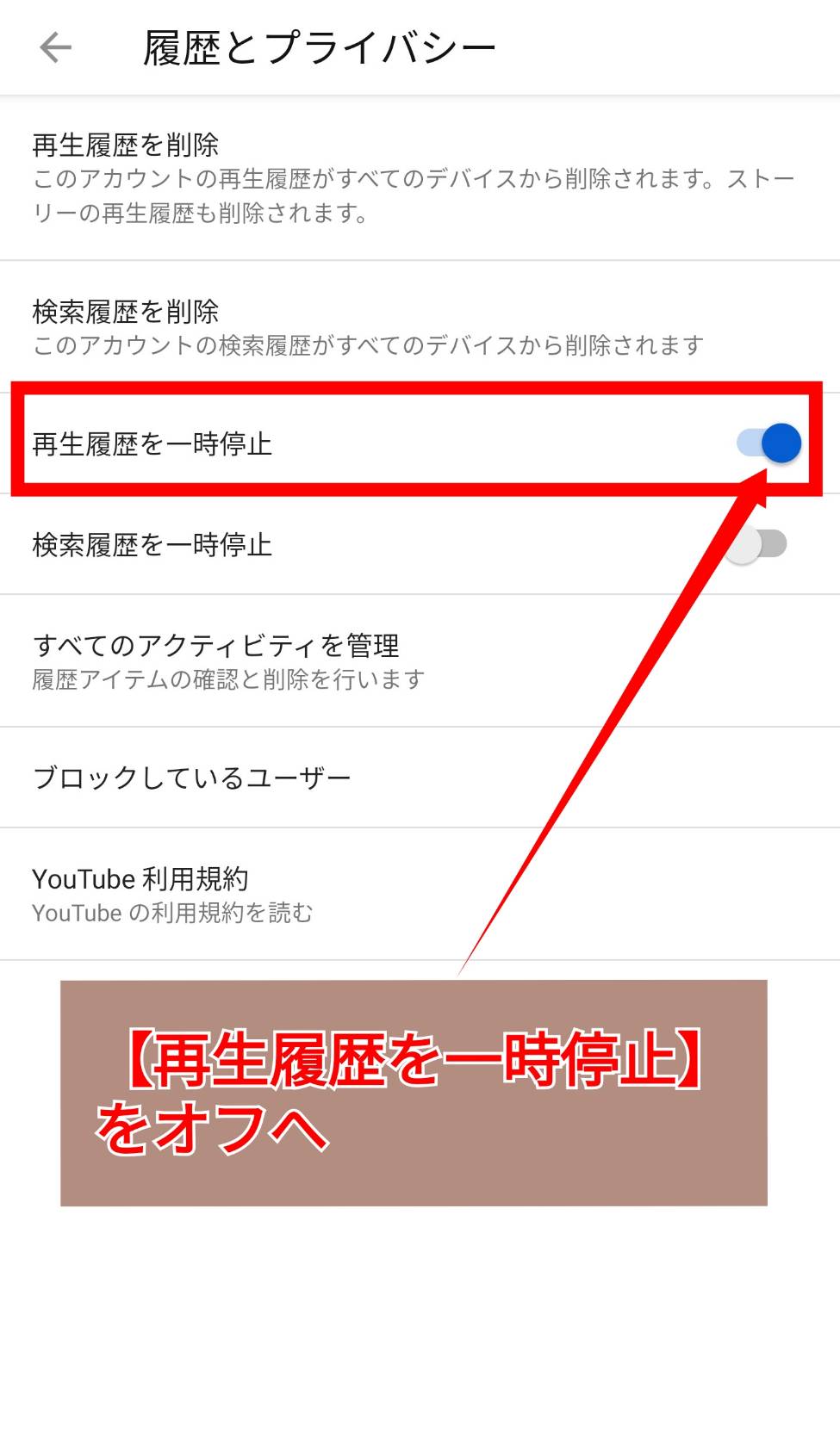 Youtube 検索 履歴 削除